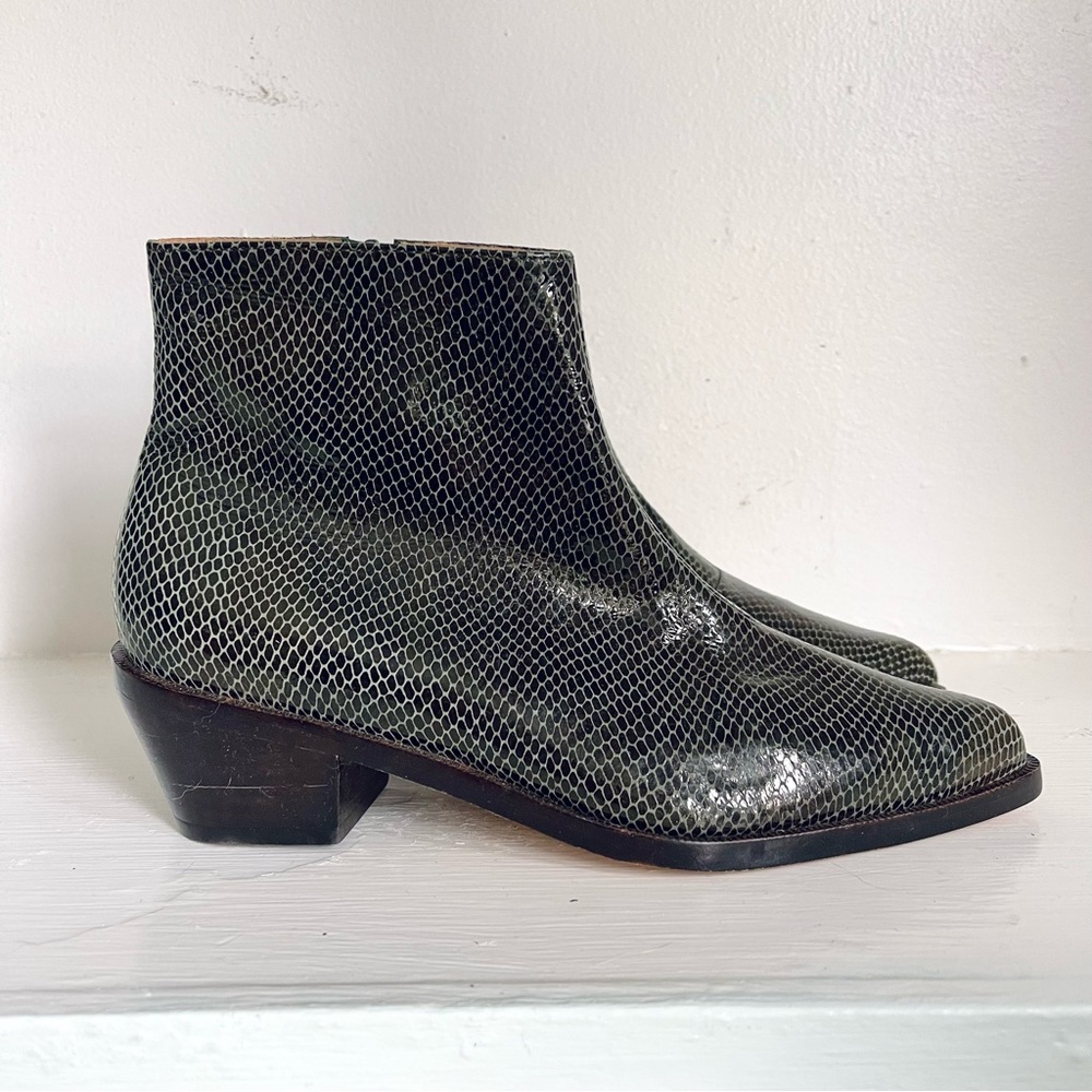 Huma Blanco Filipa Boot - Green Snake Size 37